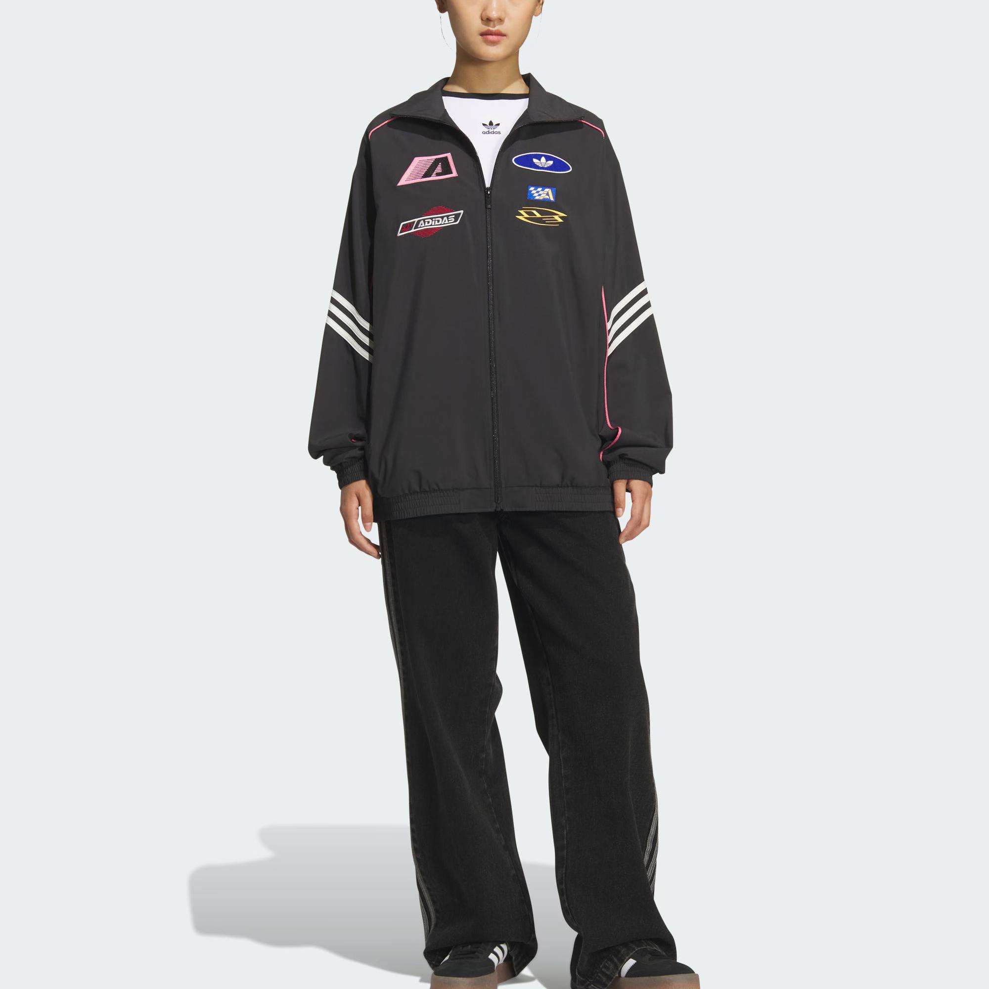 海外限定XS Adidas Originals MOTOジャケットKG6676 Adidas Originals SS25 Moto Fashion Versatile Stand Collar Sports