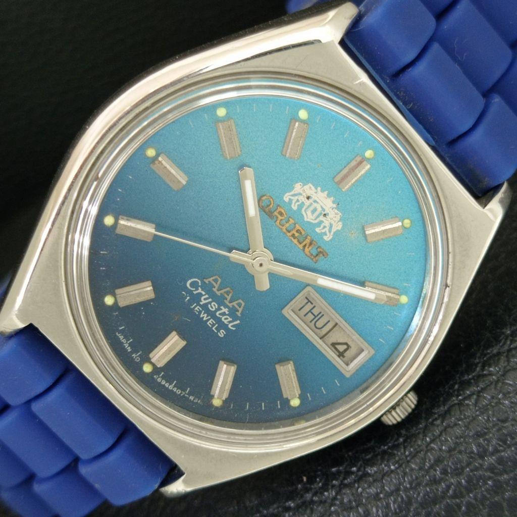 VINTAGE ORIENT AAA CRYSTAL AUTOMATIC JAPAN MENS ORIGINAL DIAL WATCH A707758-1