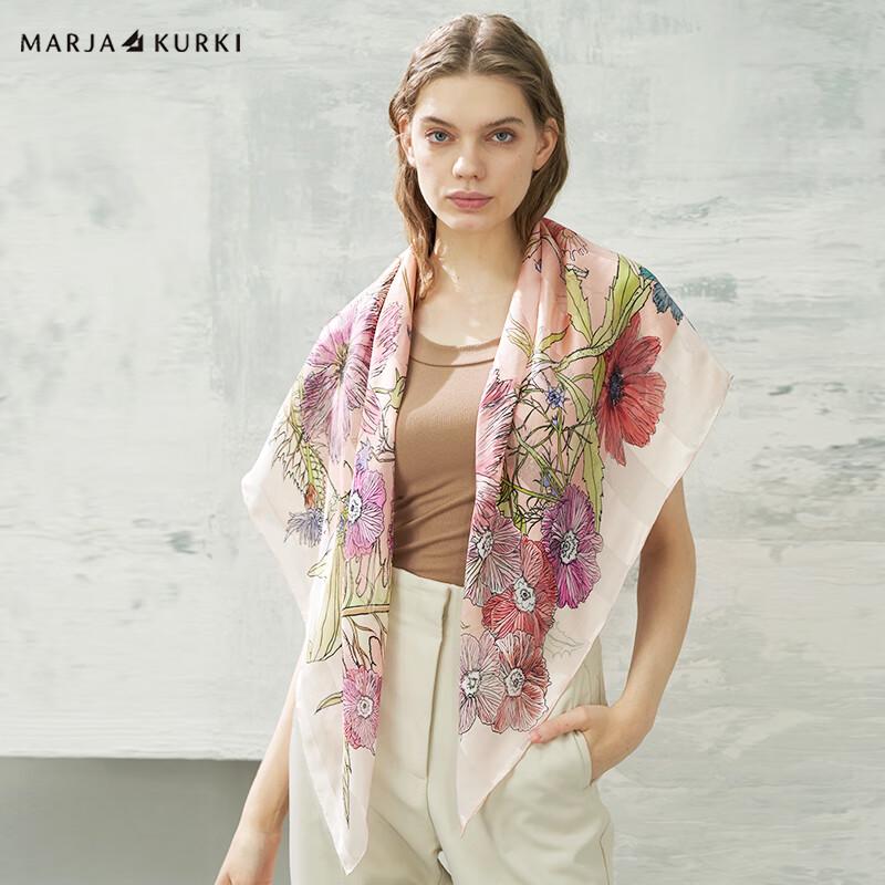 

MARJA KURKI Blooming Happiness Mulberry Silk Scarf 108*108cm