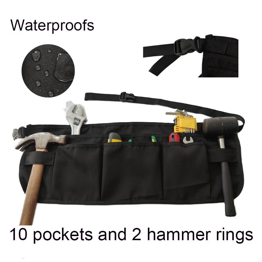 Tool Apron With 12 Pockets Waterproof Adjustable Utility Waist Apron For Builders Carpenters Heavy Duty Work Apron Perfect For Tools And Accessories