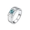BagueRingen Men's 925 Sterling Silver Ring Imitation 1 Carat D-COLOR Moissanite Diamond Jewelry Luxury Rings Size7-12