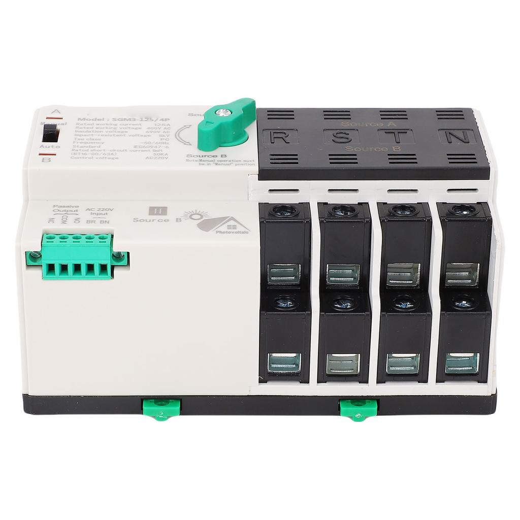 Double Power Automatic Transfer Switch 4P 400V 125A Quick Switching Automatic Transfer Switch ATS
