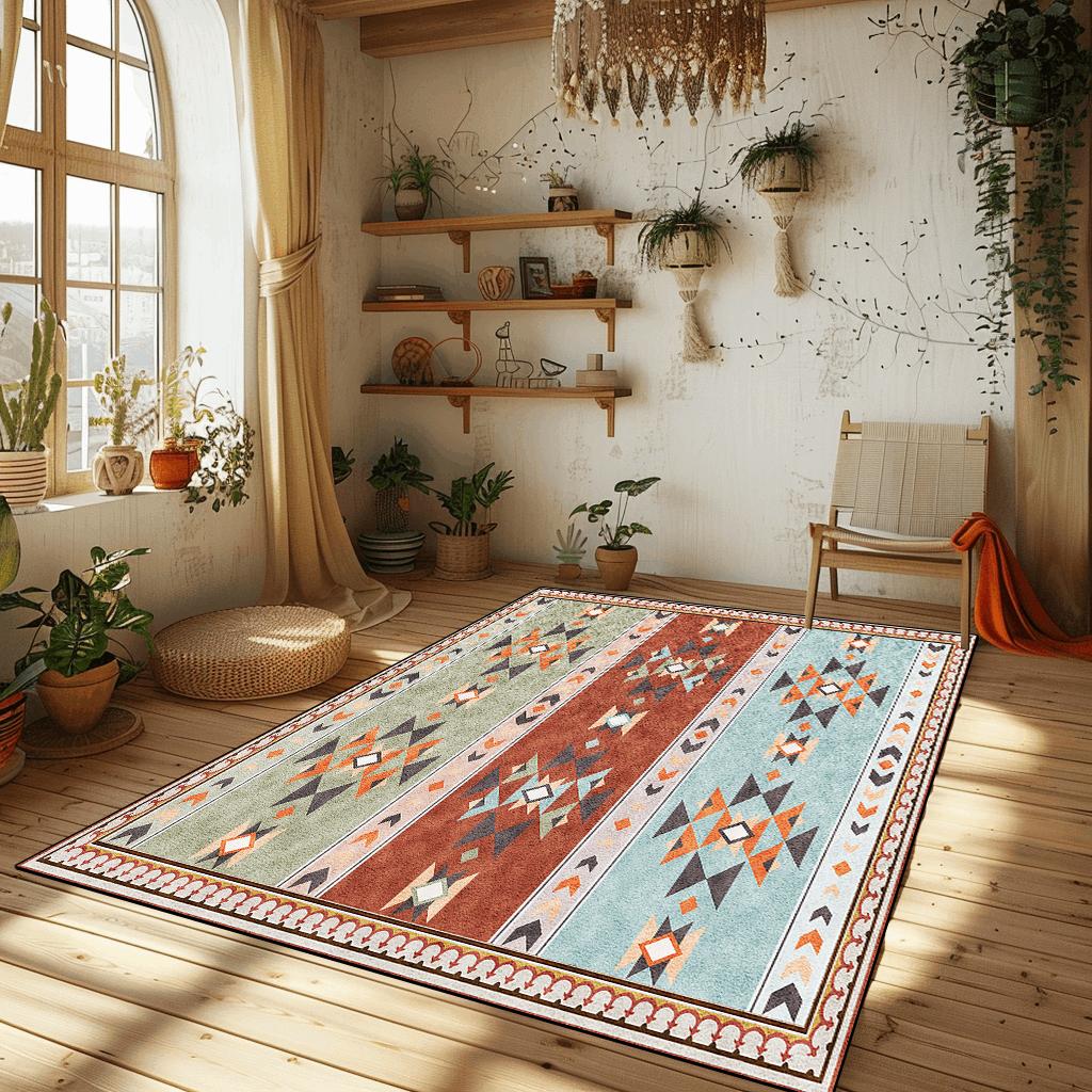 Bohemian Ethnic Carpets for Living Room New Morocco Style Bedroom Rugs Portable Coffee Tables Mat Washable Large Area Carpet