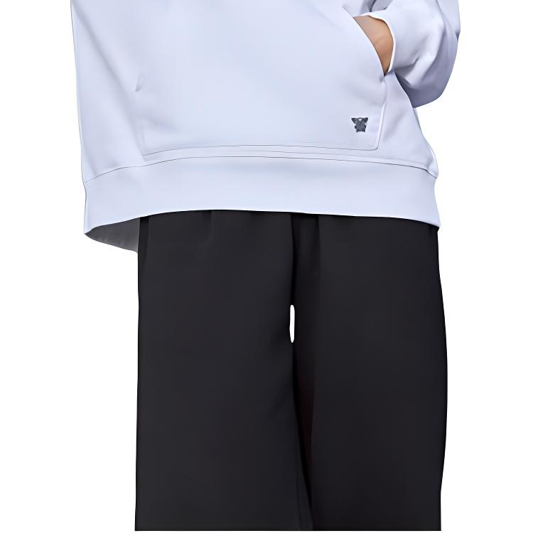 Li Ning Sports Lifestyle Serie Einfarbig Kordelzug Elastischer Bund Gerades Bein Strick Sporthose Damen Unterteile Schwarz AKLSH08-2