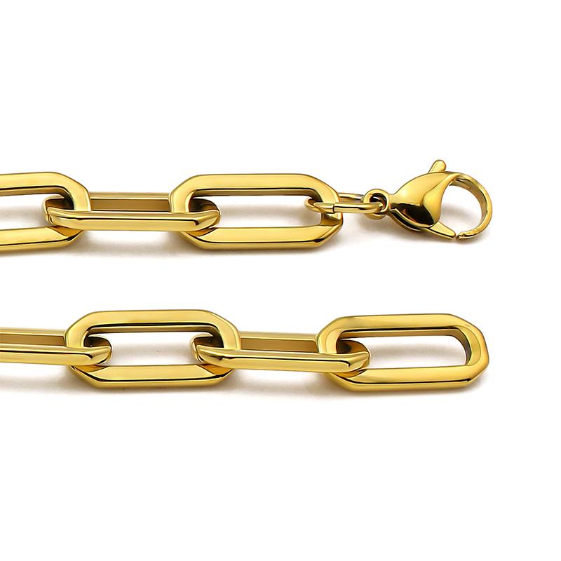 Fashion Shiny Stainless Steel Punk Link Chain Necklace Choker Unisex Screw Lock Clasp Handmade DIY Jewelry Accessory