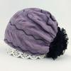 Fashion Elastic Flower Lace Turban Caps Breathable Adjustable Head Wraps Hat Lightweight Embroidery Cancer Chemo Hat Women