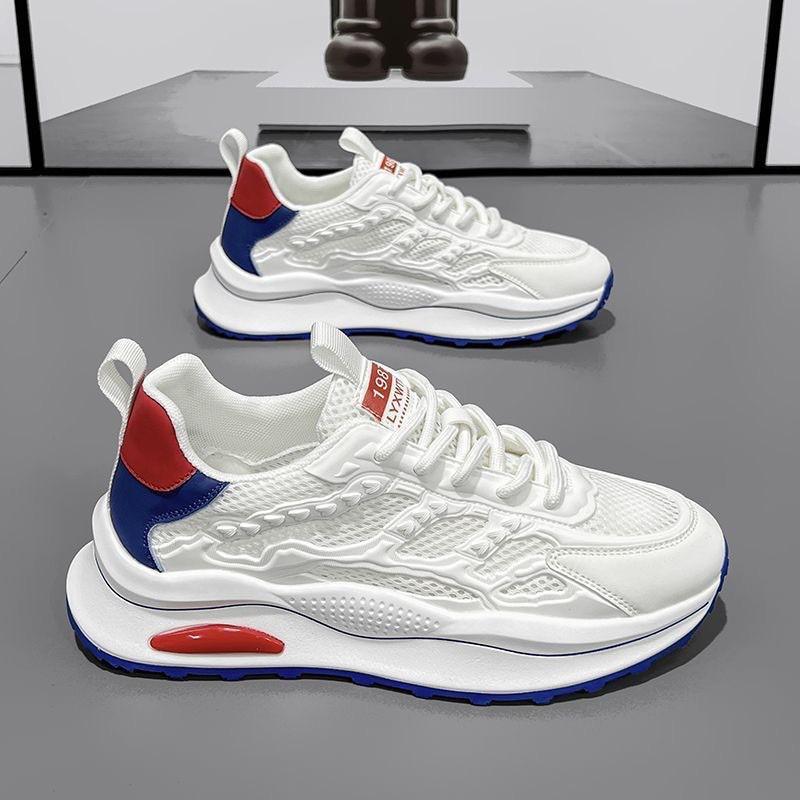 

Men s Shoes New Breathable Mesh White Fashionable All-matching Platform Sole Sneakers Casual Dad s 44