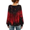 Women's Round Neck Long Sleeve Halloween Print Blouse Top for Party Wear