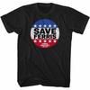 Ferris Bueller's Day Off Save Ferris Button Black Adult T-Shirt