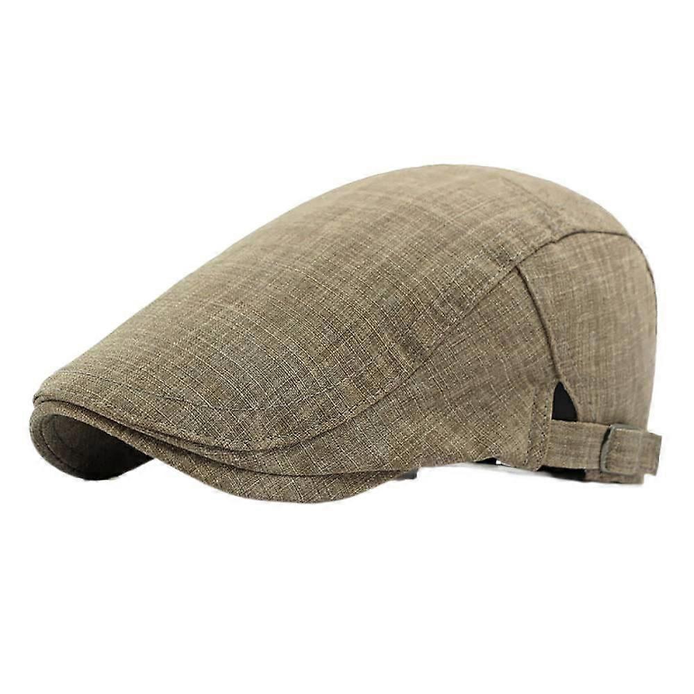 2025 Spring New Hat Men's Cotton Linen Beret British Retro Sun Protection Baseball Cap Women's Versatile Forward Cap