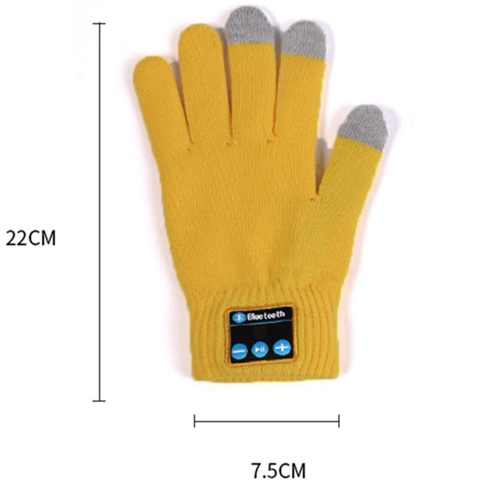 Smart Phone Touch Screen Gloves Winter Thicken Knit Bluetooth Gloves Warm Full Finger Glove Music Bluetooth-compatible Mittens