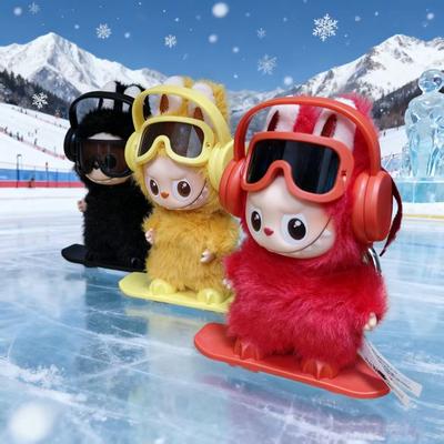 Labubu 4.0 Mini Serie Outfit Wissel Voor 10cm Labubu Vinyl Pluche Hanger Oordopjes Bril Snowboard Sport Set Accessoires Cadeau
