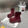 New Platform Women Snow Ankle Boots Suede Fashion Flats Shoes Woman Trend Walking Goth Chelsea Boots Warm Cozy Punk Mujer Botas