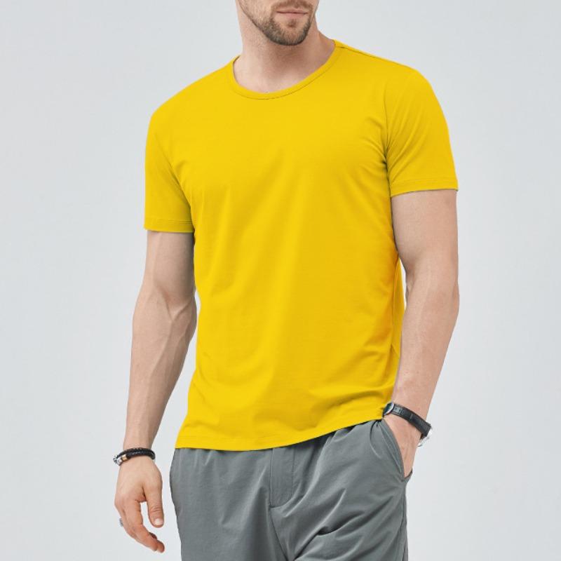 Solid Color Short Sleeved T-shirt Men Slim Slimming Classic Versatile Both Men Interior T-shirt with Base Top