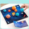 Puzzle Sistemul Solar din Lemn cu Opt Planete pentru Copii Jucărie Educațională Potrivire Planete Ajutor de Învățare