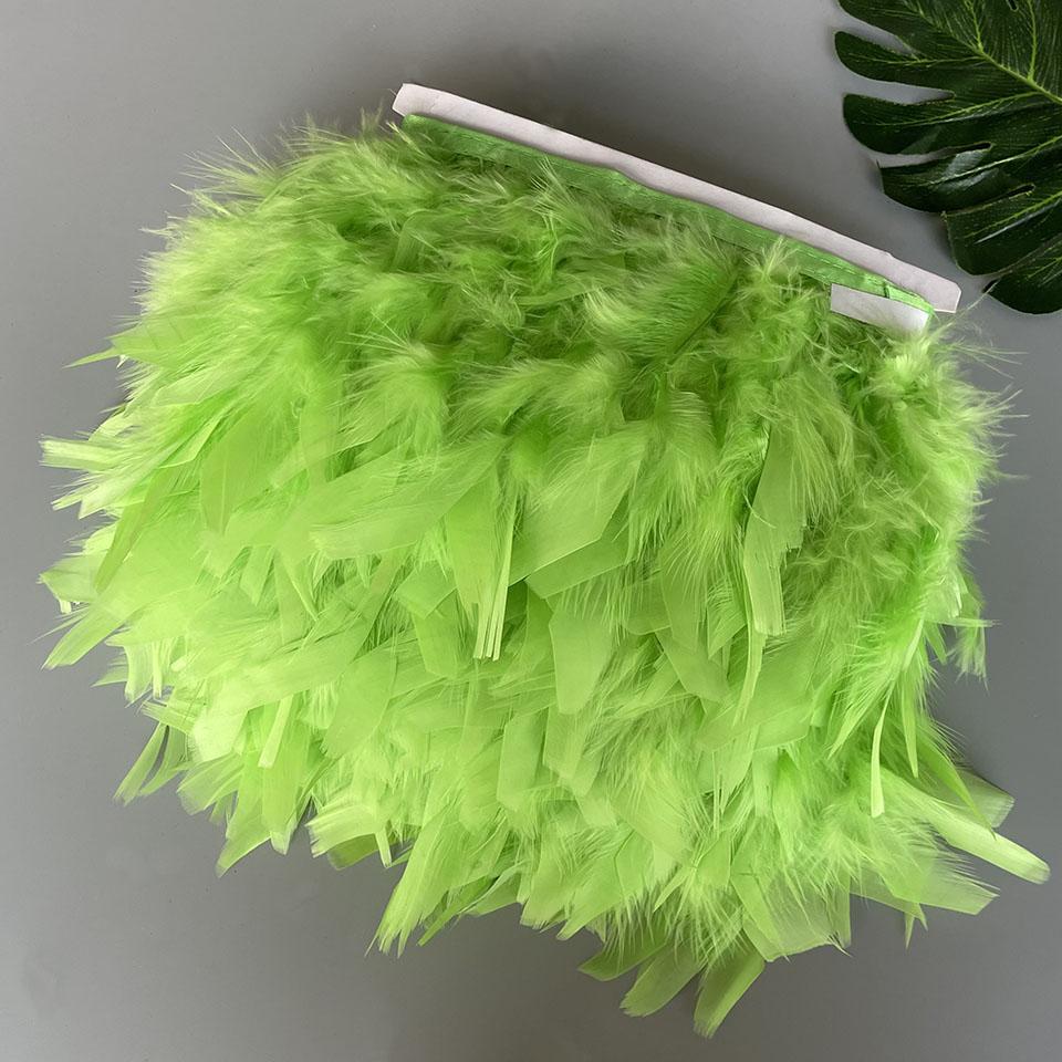 Fluffy Turkey Feathers Trim Fringe Ribbon 10Meters Marabou Feather On Tape Fringes Sewing Trimmings DIY Clothes Dress Decoration