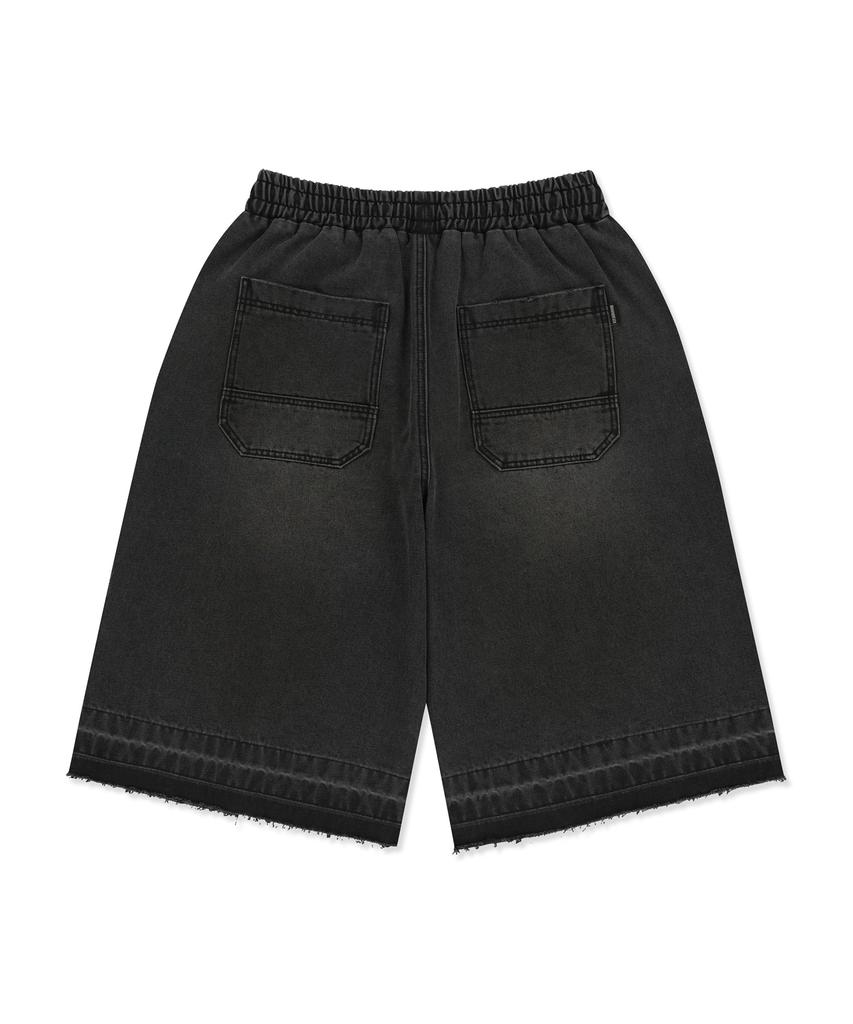 BROWNBREATH Washed Banding Bermuda Pants - Black