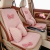 Women Cute Seat Cover Universal Cars Seats Cover Five Seat Car Backrest Rear Cushion Car Seat Cushion Cover Ornament
