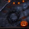 Artificial Twisted Twigs Halloween Black Branch Garland Wall-Mounted Halloween Spooky Wreath  Bar