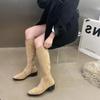 Fashion Women's Long Boots Elegant With Low Heels Winter 2024 Autumn Ladies Knee High Shaft Shoes On Offer Demi-season Spring Boot Work