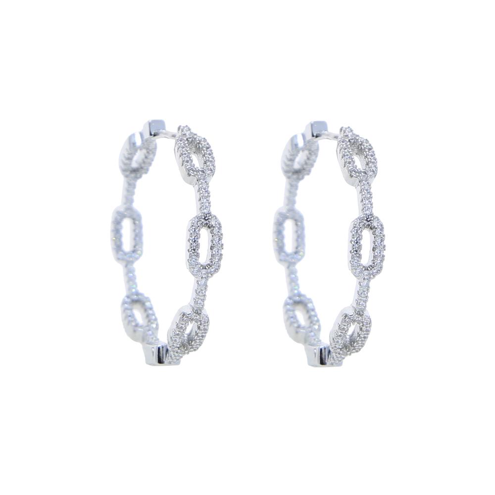 2026 New Design Fashion Women Jewelry Micro Paved 5A Cubic Zirconia Gold Plated Charm Hoop Earring