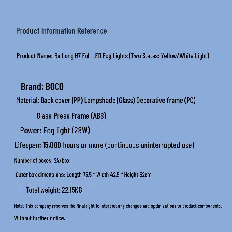 Liuqi Chenglong H7/H5/M3 Front Fog Light - All-LED, Super Bright, Anti-Fog Lens Upgrade