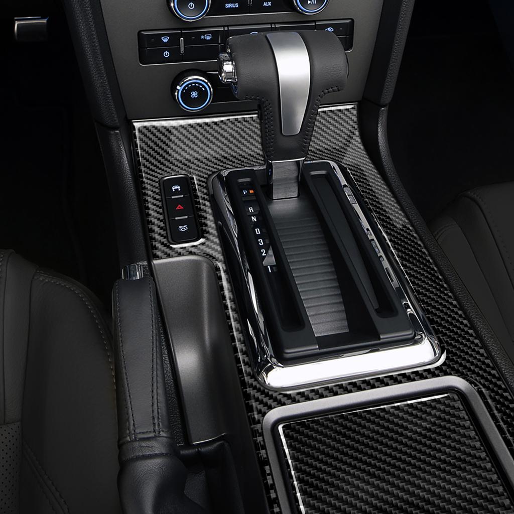 Car Center Console Gear Shift Box Panel Sticker Decal Carbon Fiber Interior Trim Cover for Ford Mustang 2009-2014 Accessories