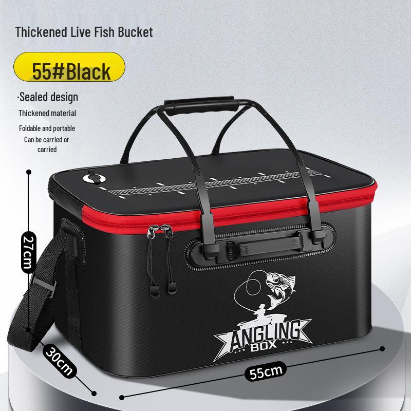 Multi-functional EVA Folding Fish Bucket: Live Fish Protector & Tackle Box.