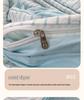 Muji-Style Striped Washed Cotton Bedding Set: Mix & Match Solid Color, Includes Duvet Cover, Bed Sheet, and Fitted Sheet. Ideal for Dorms.