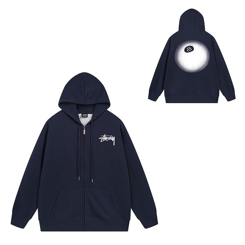 Trendy brand zipper hooded autumn and winter new letter flame pai jiu couple coat