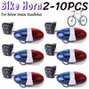 2-10PCS Bike Horn With Mounting Bracket Electric Bike Horn with Flashing LED Light Electronic Bell For Below 24mm Handlebar