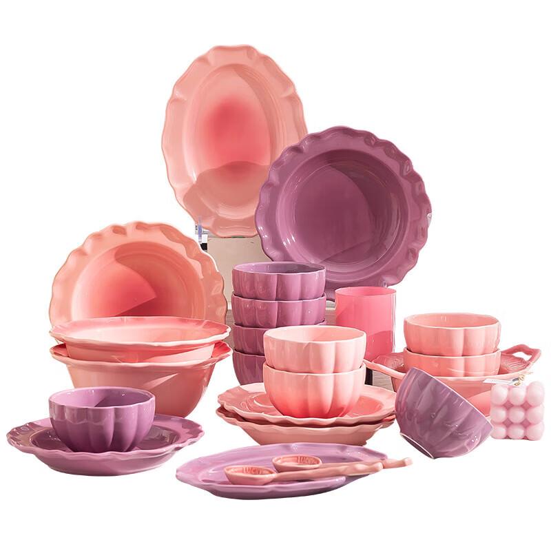 Kāngmò Light Luxury Petal Ceramic Dinnerware Set