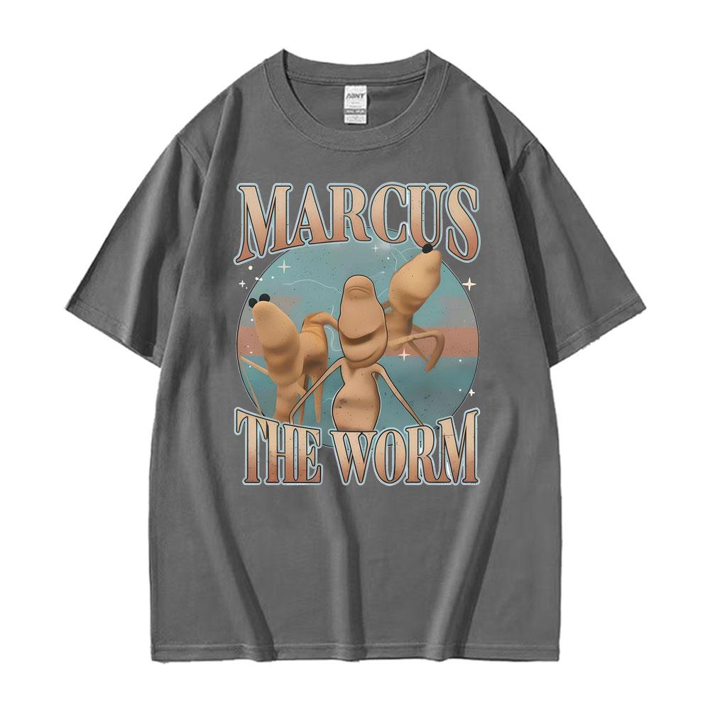 New Marcus The Worm Funny Meme TShirts Unisex Women Vintage Trending Classic Humor T Shirts Casual Oversized Loose Tshirt Clothing