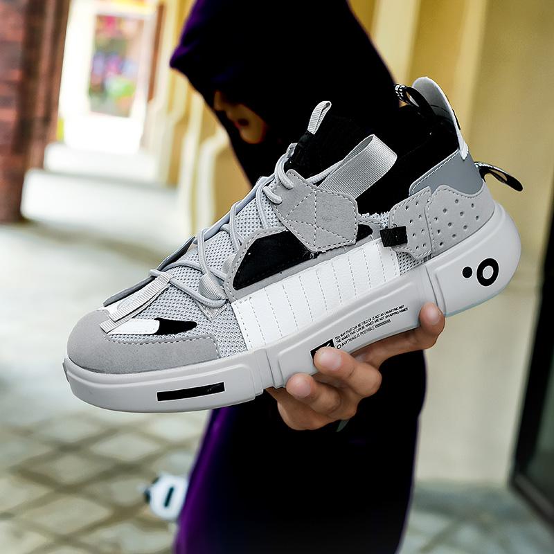 Casual Shoes Women Hick-soled Lightweight Mesh Breathable Running Shoes Anti-slip Wear-resistant Soft Lace-up Sports Shoes Men