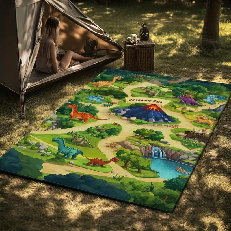 Dinosaurier Dschungel Labyrinth Wohnzimmer, Schlafzimmer oder Außenbereich Innen Außen Matte Lustige Waschbare Matte Geeignet für Wohnzimmer Teppich