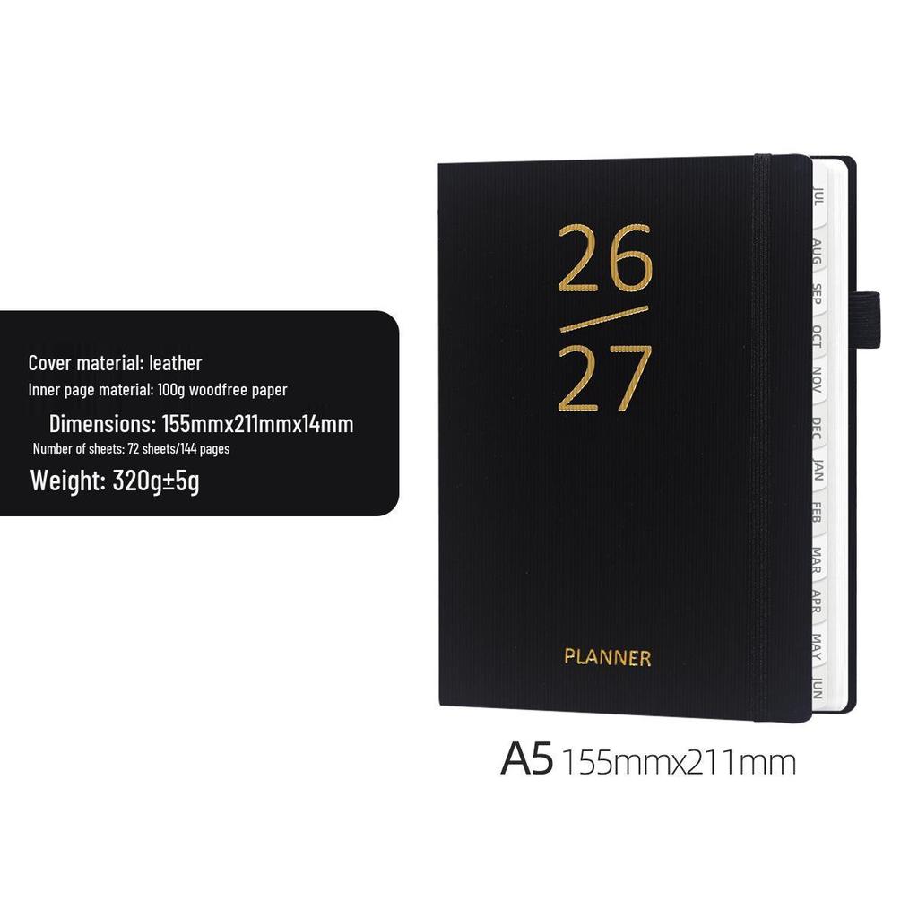 2027 A5 Leather Planner: Cross-Border Bound Notebook & Efficiency Manual