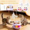 Interactive Cat Toy with Long Rod Feather Attachment Food Dispenser and Rotating Base for Indoor Pet Entertainment and Exercise