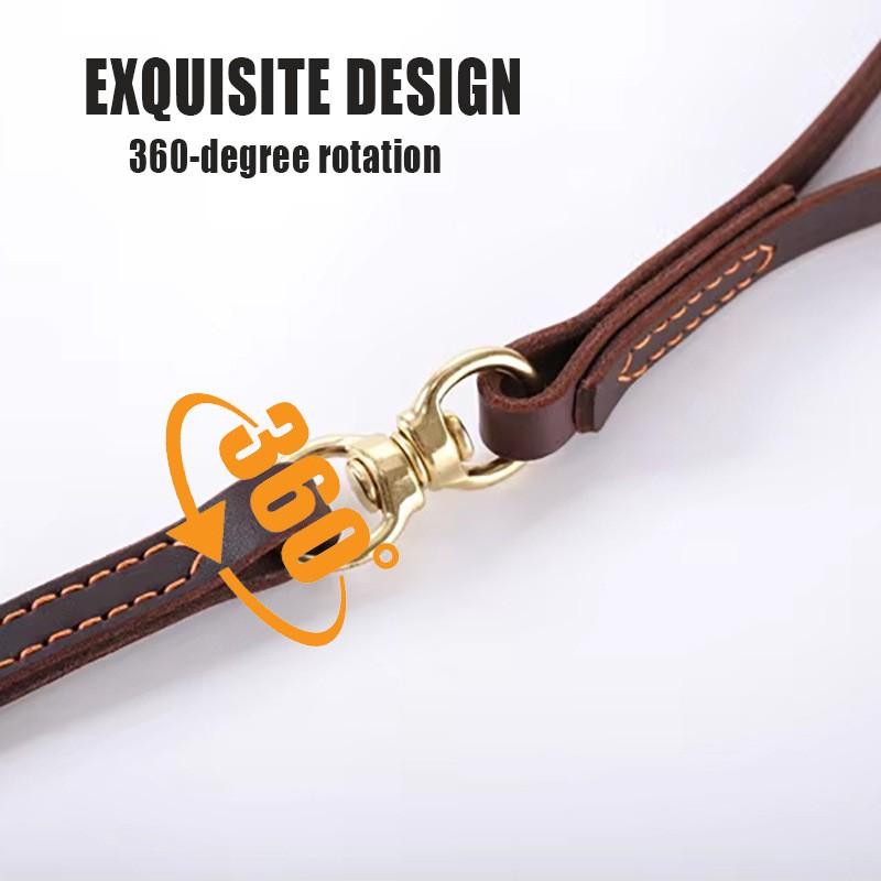 Premium Leather Dog Leash With Swivel Snap Hook Large Breeds German Shepherd Golden Retriever Strong Pull Control