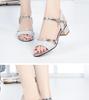 Summer sandals women's middle heel fashion 2025 summer new soft-soled versatile fairy style thick heel mother woman shoes