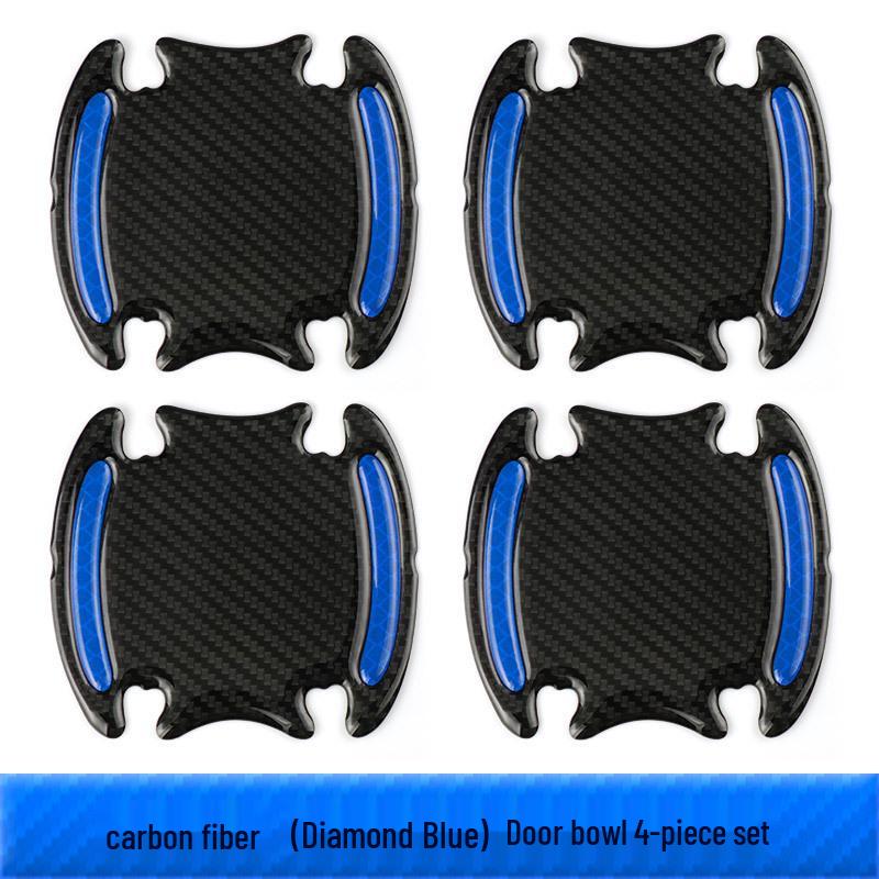 Reflective Carbon Fiber Anti-Collision Car Stickers for Handles, Door Bowl, and Mirrors
