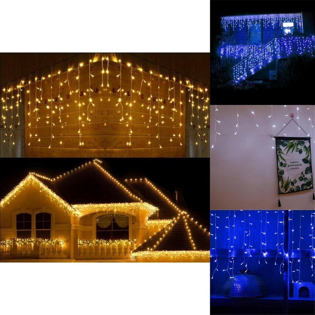 13-130ft Vorhang Eiszapfen Lichter LED Lichterkette Weihnachten Innen Außen Hochzeit Party Lichterkette