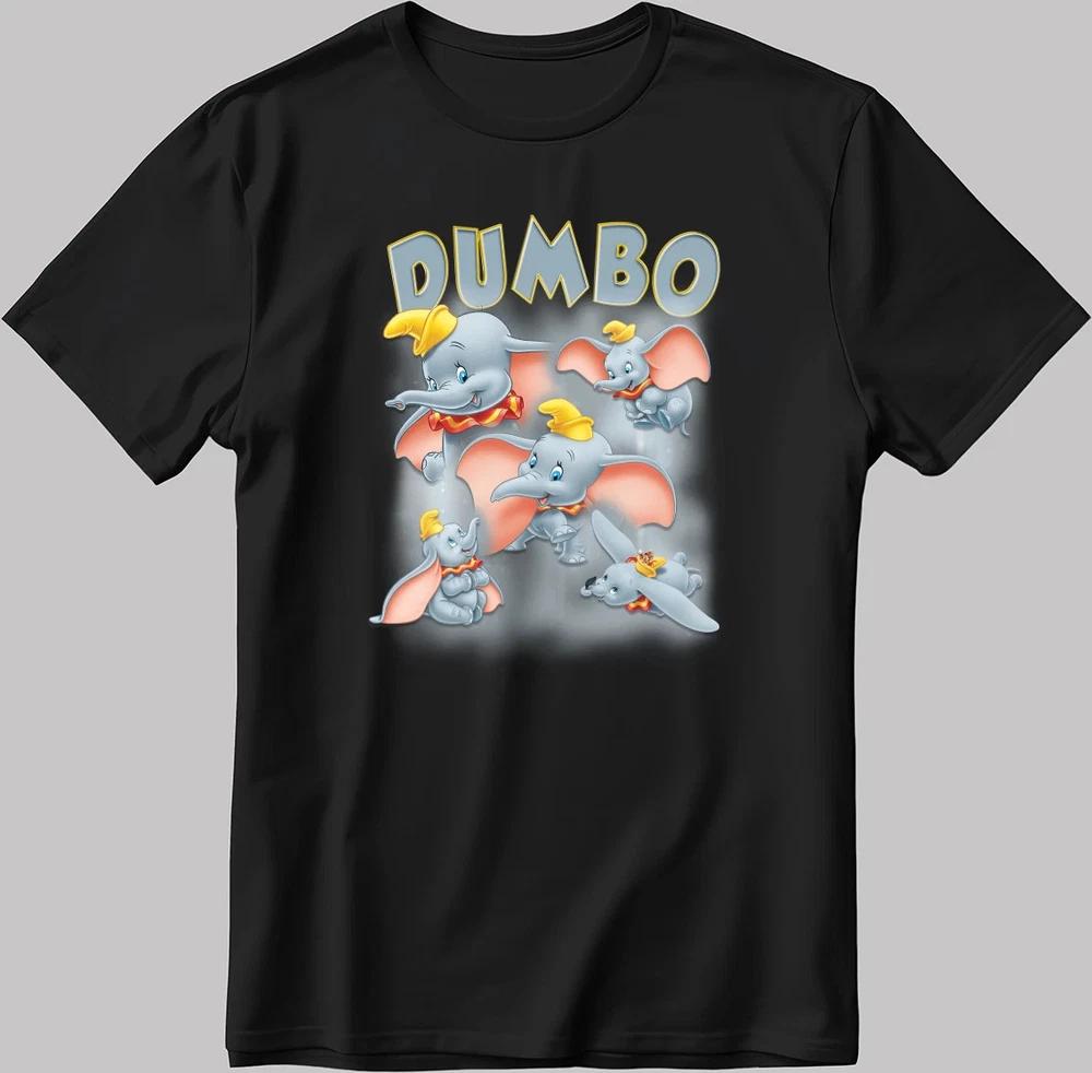 Cute Dumbo Black Tshirt Graphic Tee S