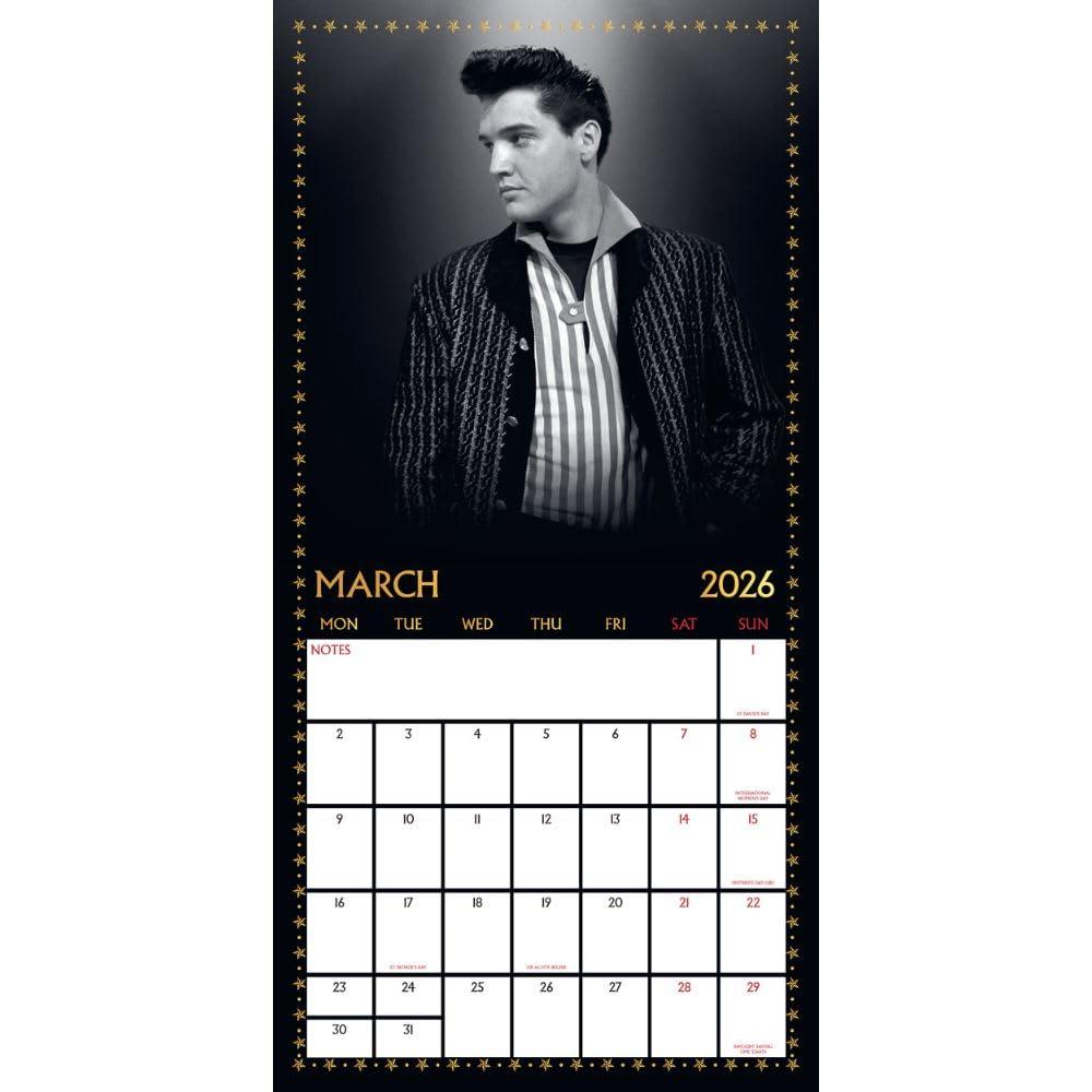 Elvis Presley 2026 Square Wall Calendar