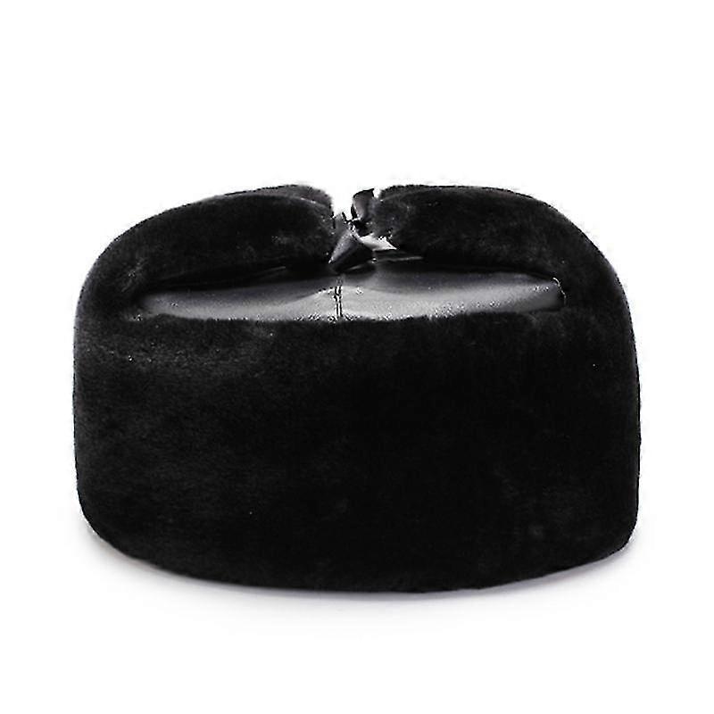 Unisex Aviator Hat Faux Leather Pilot Cap Winter Trapper Hunting Hat