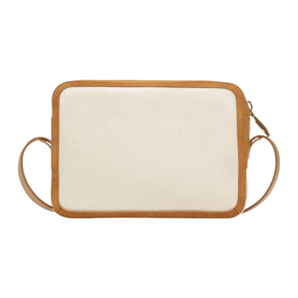 Bally Gare Striped Suede Embroidered Logo Zipper Closure Fabric Crossbody Bag Men Bags Beige 6304838