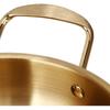 Ramen Pot, Stainless Steel Gold Noodles Pot with Double Handle for Pasta Soup, Korean Cooking Pot for Home Kitchen (Inner diameter 18cm)