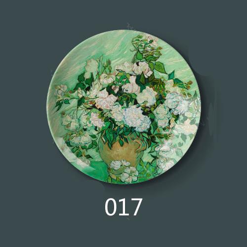 8 Inch Van Gogh Painting Porcelain Decorative Wall Hanging Plate Seat Disc Ceramic Disc Art Nouveau