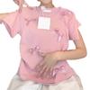 Japanese Sweet Bow Pink Short-sleeved Shirt Sweet and Spicy Summer New College Niche Slim-fit Short Top