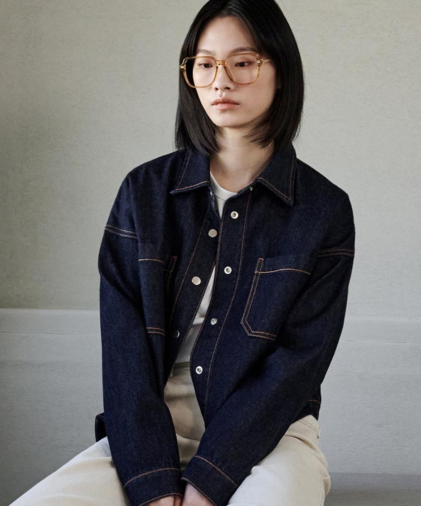 Maloupe 9404 Non-Faded Denim Shacket (Dark Indigo)