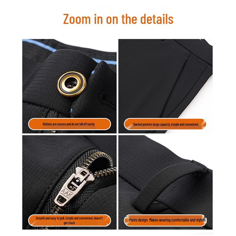 ROMON Men's Business Casual Wrinkle-Free Dress Pants